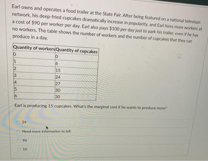 Earl owns and operates a food trailer