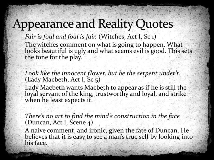 Macbeth appearance vs reality quotes