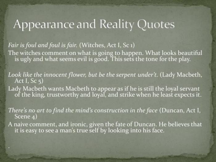 Macbeth appearance vs reality quotes