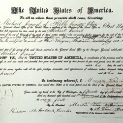 Exchange of land for patent