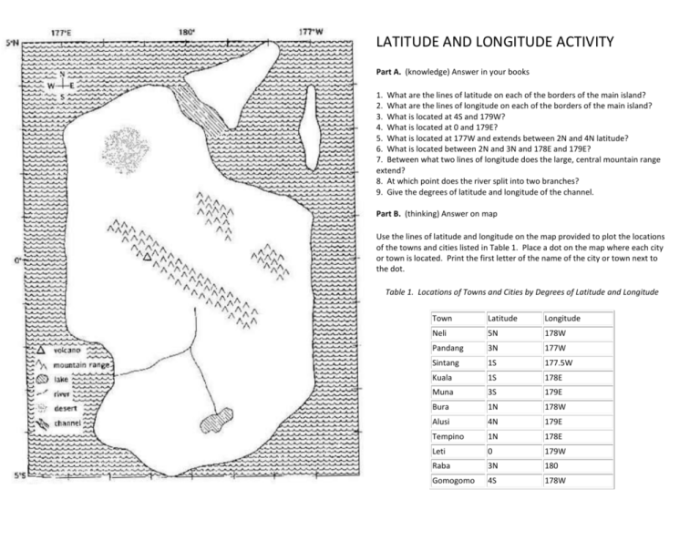 Geography skills activity 4 latitude and longitude answers