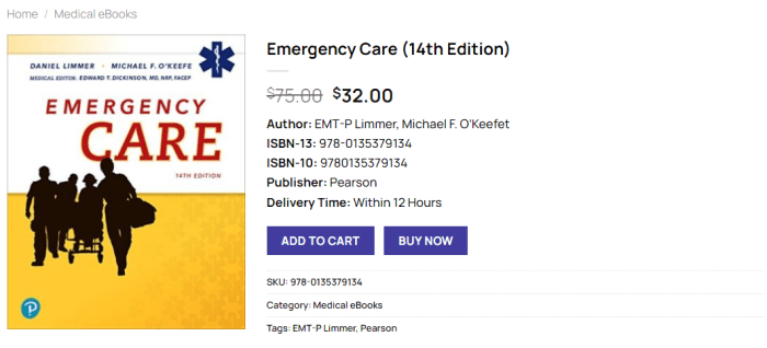 Emergency care 14th edition by limmer and o'keefe